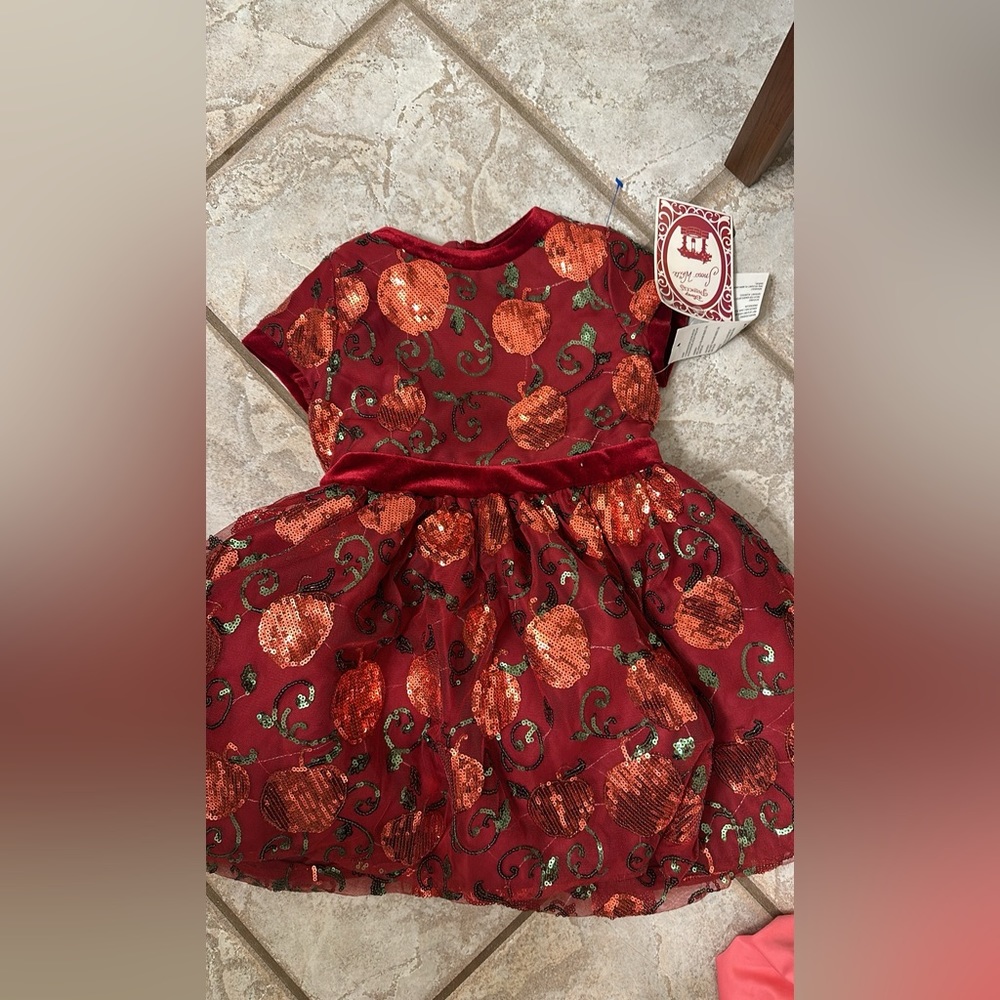 Disney Snow White Apple Sequin Party Dress Size  3 Toddler / Little Girls